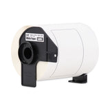 BROTHER  Label Tape, 4.07" x 6.4", Black on White, 180 Labels/Roll - DK1247