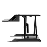 Fellowes Sit Stand Desk Riser - Lotus LT Height Adjustable Sit Stand Desk Converter with Convenient Device Channel - No Assembly Required - Max Weight 17KG - Black - 8215001
