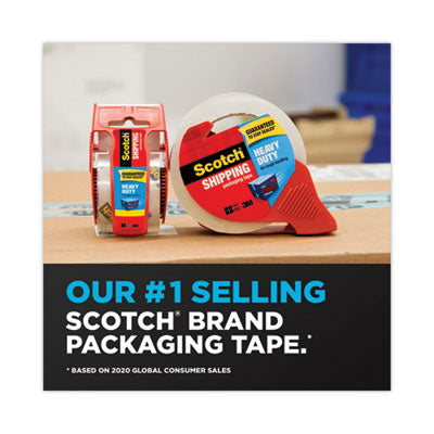 3850 Heavy-Duty Packaging Tape with Dispenser, 1.5" Core, 1.88" x 66.66 ft, Clear, 6/Pack - 142-6