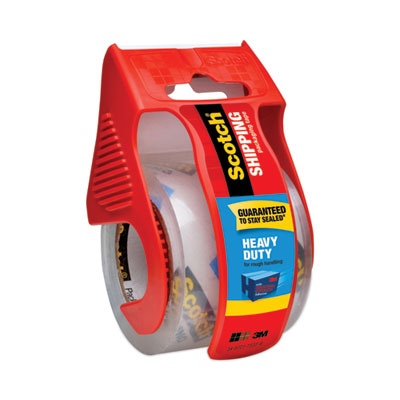 3850 Heavy-Duty Packaging Tape with Dispenser, 1.5" Core, 1.88" x 66.66 ft, Clear, 6/Pack - 142-6