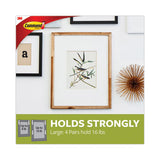 Damage-Free Hanging Picture Hanging Strip Pairs, Holds Up to 4 lb, Large: 0.75" x 3.65", White, 4/Pack - 17206-ES