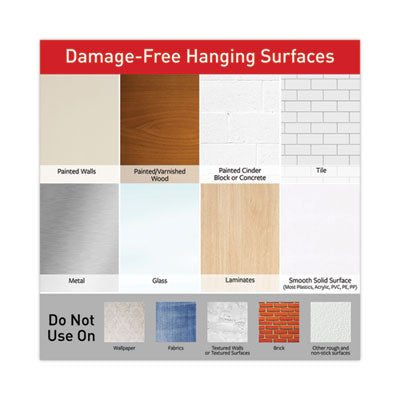 Damage-Free Hanging Picture Hanging Strip Pairs, Holds Up to 4 lb, Large: 0.75" x 3.65", White, 4/Pack - 17206-ES