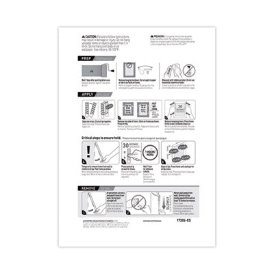 Damage-Free Hanging Picture Hanging Strip Pairs, Holds Up to 4 lb, Large: 0.75" x 3.65", White, 4/Pack - 17206-ES