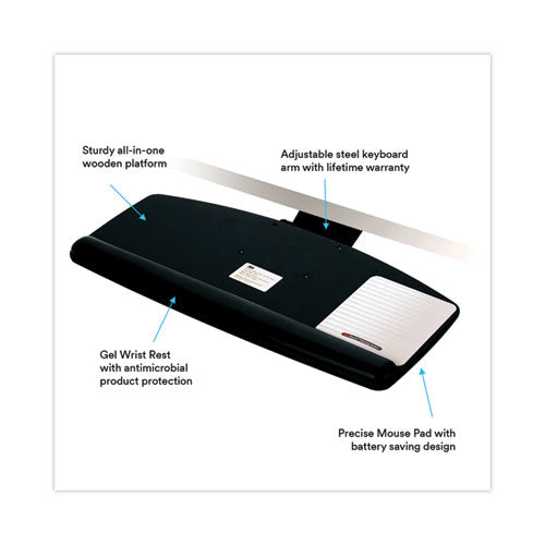 3M KEYBOARD,TRAY, ADJUST,BK - AKT170LE