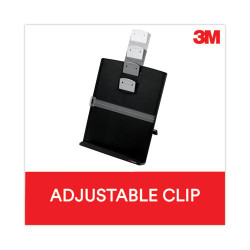 3M Desktop Document Holder, Holds Up to 150 Legal Size Sheets, Plastic, Black/Silver Clip - DH340MB