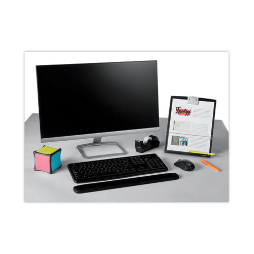 3M Desktop Document Holder, Holds Up to 150 Legal Size Sheets, Plastic, Black/Silver Clip - DH340MB
