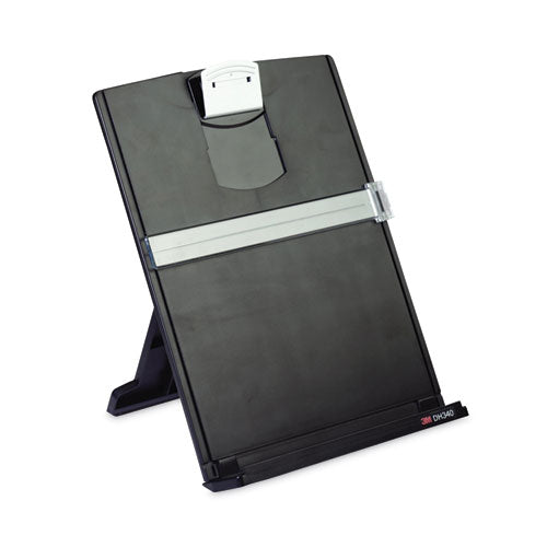 3M Desktop Document Holder, Holds Up to 150 Legal Size Sheets, Plastic, Black/Silver Clip - DH340MB