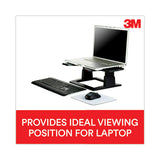 3M Adjustable Notebook Riser, 13" x 13" x 4" to 6", Black, Supports 20 lbs - LX500