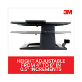 3M Adjustable Notebook Riser, 13" x 13" x 4" to 6", Black, Supports 20 lbs - LX500