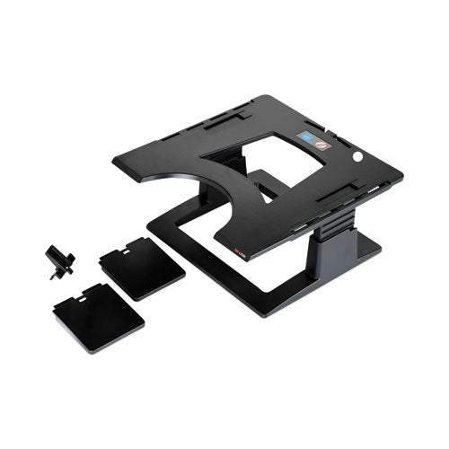 3M Adjustable Notebook Riser, 13" x 13" x 4" to 6", Black, Supports 20 lbs - LX500