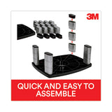 Adjustable Height Monitor Stand, 15" x 12" x 2.63" to 5.78", Black/Silver, Supports up to 80 lbs - MS80B