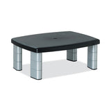 Adjustable Height Monitor Stand, 15" x 12" x 2.63" to 5.78", Black/Silver, Supports up to 80 lbs - MS80B