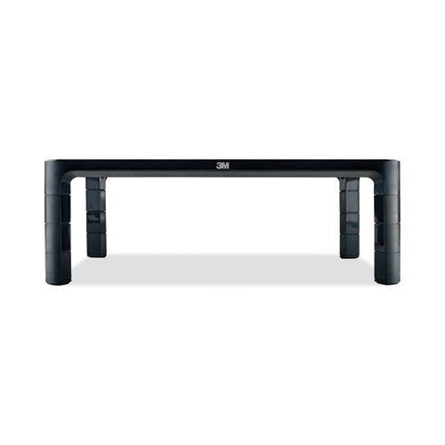 3M Adjustable Monitor Stand, 16" x 12" x 1.75" to 5.5", Black, Supports 20 lbs - MS85B