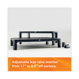 3M Adjustable Monitor Stand, 16" x 12" x 1.75" to 5.5", Black, Supports 20 lbs - MS85B