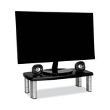 3M Extra-Wide Adjustable Monitor Stand, 20" x 12" x 1" to 5.78", Silver/Black, Supports 40 lbs - MS90B