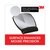 3M Antimicrobial Gel Compact Mouse Pad with Wrist Rest, 8.6 x 6.75, Black - MW309LE