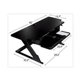 3M Precision Standing Desk, 42" x 23.2" x 6.2" to 20", Black - SD70B