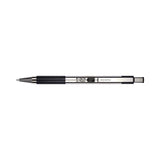 F-301 Ballpoint Pen, Retractable, Fine 0.7 mm, Black Ink, Stainless Steel/Black Barrel, 2/Pack - 27112 LEGRAND