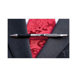 F-301 Ballpoint Pen, Retractable, Fine 0.7 mm, Black Ink, Stainless Steel/Black Barrel, 2/Pack - 27112 LEGRAND