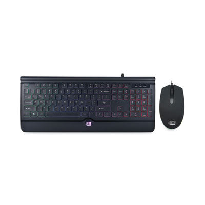 Backlit Gaming Keyboard and Mouse Combo, USB, Black - AKB-137CB