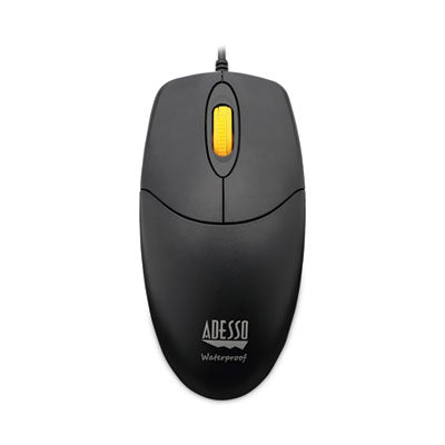 iMouse W3 Waterproof Antimicrobial Mouse with Magnetic Scroll Wheel, USB 2.0, Left/Right Hand Use, Black - iMouseW3