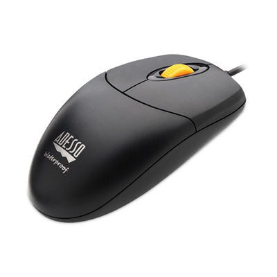 iMouse W3 Waterproof Antimicrobial Mouse with Magnetic Scroll Wheel, USB 2.0, Left/Right Hand Use, Black - iMouseW3