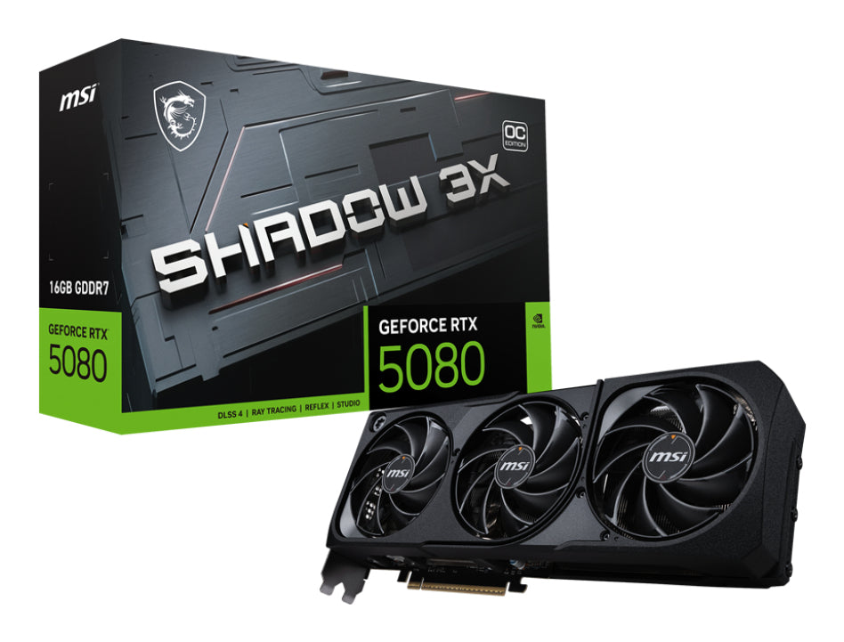 MSI GEFORCE RTX 5080 16G SHADOW 3X OC graphics card NVIDIA 16 GB GDDR7 - G5080-16S3C