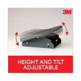 3M Adjustable Steel Footrest, Nonslip Surface, 22w x 14d x 4 to 4.75h, Black/Charcoal - FR530CB