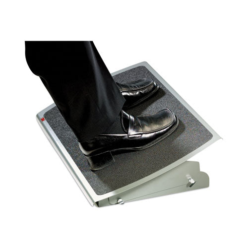 3M Adjustable Steel Footrest, Nonslip Surface, 22w x 14d x 4 to 4.75h, Black/Charcoal - FR530CB