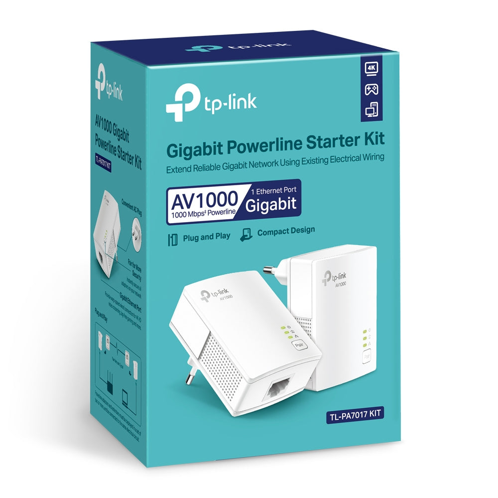 TP-Link TL-PA7017 KIT PowerLine network adapter 1000 Mbit/s Ethernet LAN White 2 pc(s) - TL-PA7017 KIT