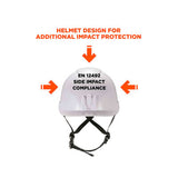 Skullerz 8974V Class E Safety Helmet with 8991 Clear Visor Kit, 6-Point Ratchet Suspension, One Size Fits Most, White - 602-15