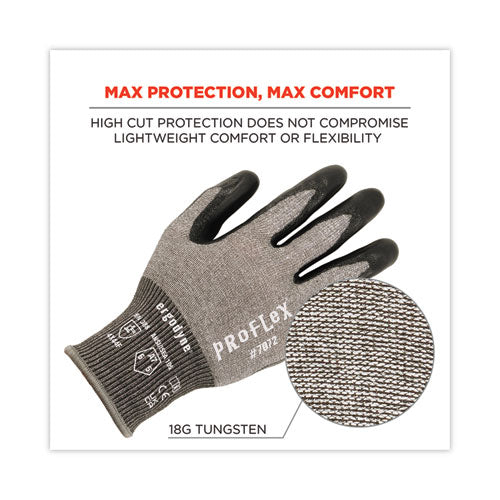 C2G ProFlex 7072 ANSI A7 Nitrile-Coated CR Gloves, EN388: 4X44F, 9" Long, XX-Large, Gray, Pair - 10316