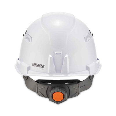 Skullerz 8972 Class C Hard Hat Cap Style, Vented, 4-Point Standard Ratchet Suspension, One Size Fits Most (6.5 to 8), White - 60144