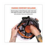 Skullerz 8974V Class E Safety Helmet with 8991 Clear Visor Kit, 6-Point Ratchet Suspension, One Size Fits Most, White - 602-15