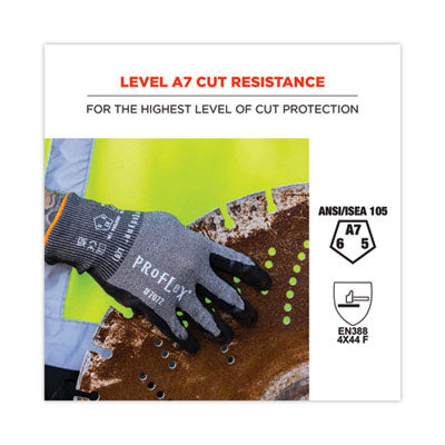 ProFlex 7072 ANSI A7 Nitrile-Coated CR Gloves, EN388: 4X44F, 9" Long, X-Large, Gray, Pair - 10315 C2G