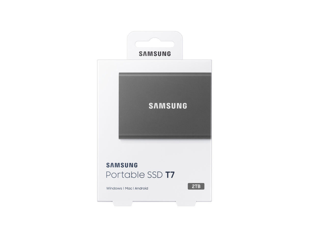 Samsung T7 2 TB USB Type-C 3.2 Gen 2 (3.1 Gen 2) Titanium - MU-PC2T0T/AM
