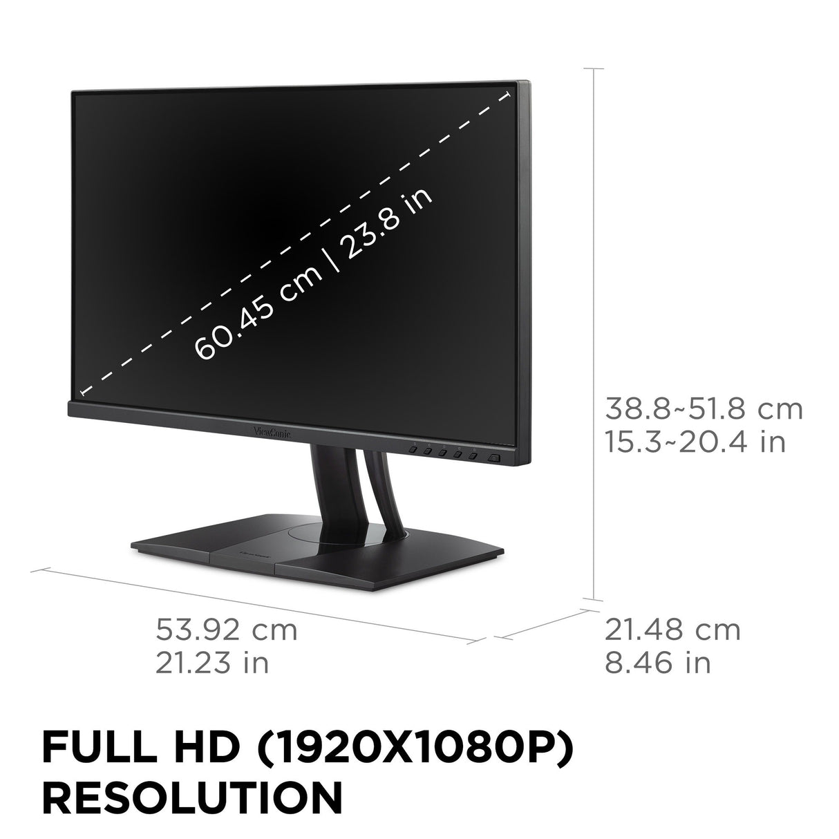 Viewsonic VP Series VP2456A computer monitor 61 cm (24") 1920 x 1080 pixels Full HD LED Black, Grey - VP2456A
