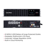 CyberPower Smart App Sinewave uninterruptible power supply (UPS) Line-Interactive 2.2 kVA 2200 W 8 AC outlet(s) - PR2200RT2UC