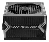 MSI MAG A650BN UK PSU '650W, 80 Plus Bronze certified, 12V Single-Rail, DC-to-DC Circuit, 120mm Fan, Non-Modular, Sleeved Cables, ATX Power Supply Unit, UK Powercord, Black' - MAGA650BN