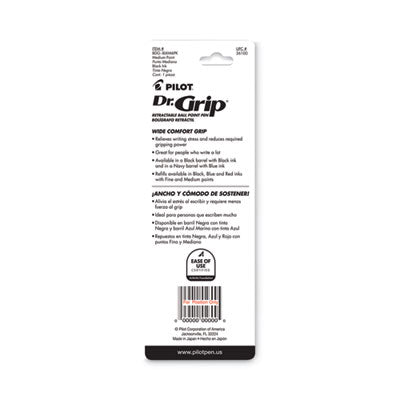 Dr. Grip Ballpoint Pen, Retractable, Medium 1 mm, Blue Ink, Navy Barrel - 36101