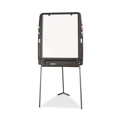 Ingenuity Portable Flipchart Easel with Dry Erase Surface, 35" x 30", White Surface, Charcoal Gray Polyethylene Frame - 30227