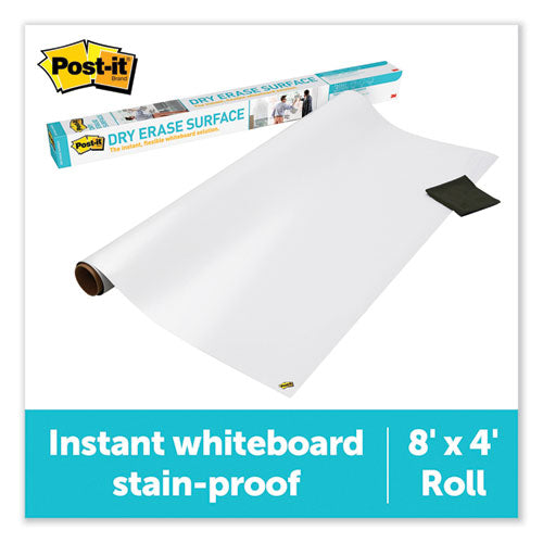 3M Dry Erase Surface, Laminate Film, 96" x 7 mil x 48", White - DEF8X4