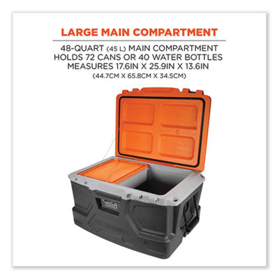 Chill-Its 5171 48-Quart Industrial Hard Sided Cooler, Orange/Gray - 13171 C2G