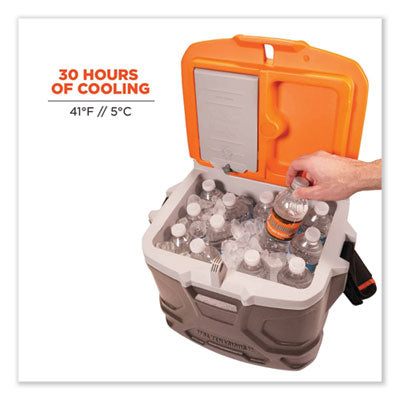 Chill-Its 5170 17-Quart Industrial Hard Sided Cooler, Orange/Gray, 30/Pallet - 13172 C2G