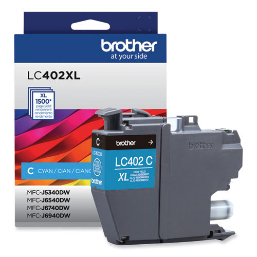 BROTHER  High-Yield Ink, 1,500 Page-Yield, Cyan - LC402XLCS