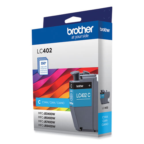 BROTHER  Ink, 550 Page-Yield, Cyan - LC402CS