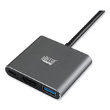 3-in-1 USB-C Multi-Port TAA Compliant Docking Station, HDMI, USB-C, USB 3 A+PD, Black/Gray - AUH-4010