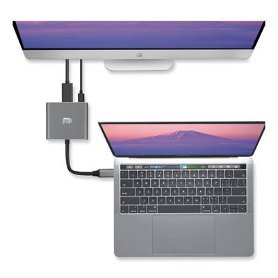 3-in-1 USB-C Multi-Port TAA Compliant Docking Station, HDMI, USB-C, USB 3 A+PD, Black/Gray - AUH-4010