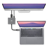 3-in-1 USB-C Multi-Port TAA Compliant Docking Station, HDMI, USB-C, USB 3 A+PD, Black/Gray - AUH-4010