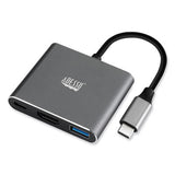 3-in-1 USB-C Multi-Port TAA Compliant Docking Station, HDMI, USB-C, USB 3 A+PD, Black/Gray - AUH-4010